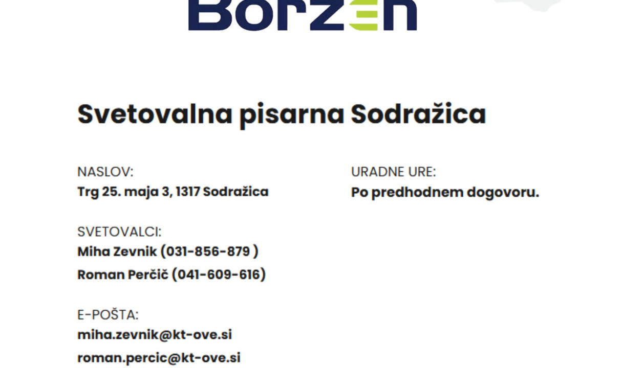 Odprtje svetovalne pisarne Borzenove kontaktne točke za spodbujanje rabe obnovljivih virov energije